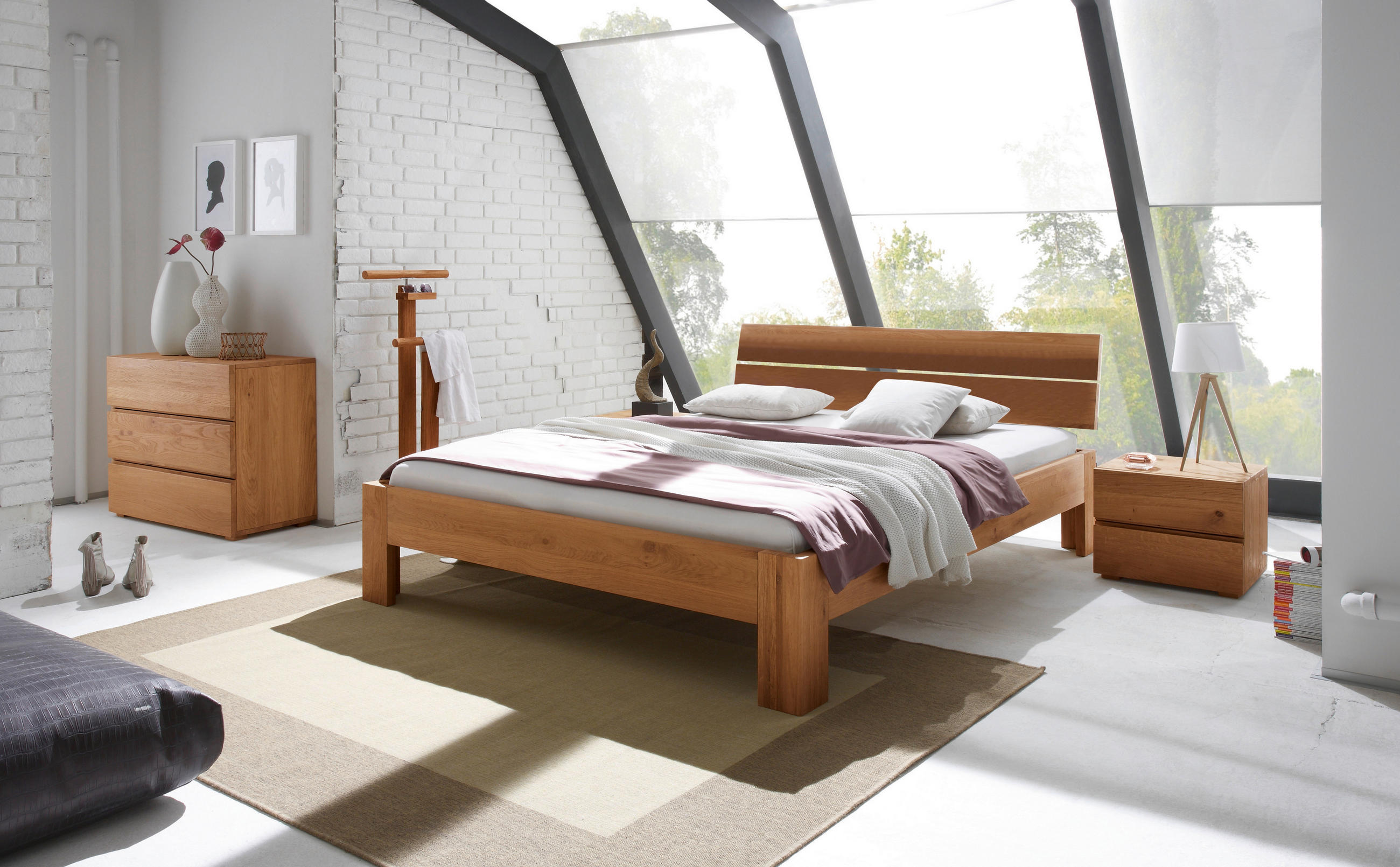 BETT 140/200 cm  in Eichefarben  - Eichefarben, Design, Holz (140/200cm) - Hasena