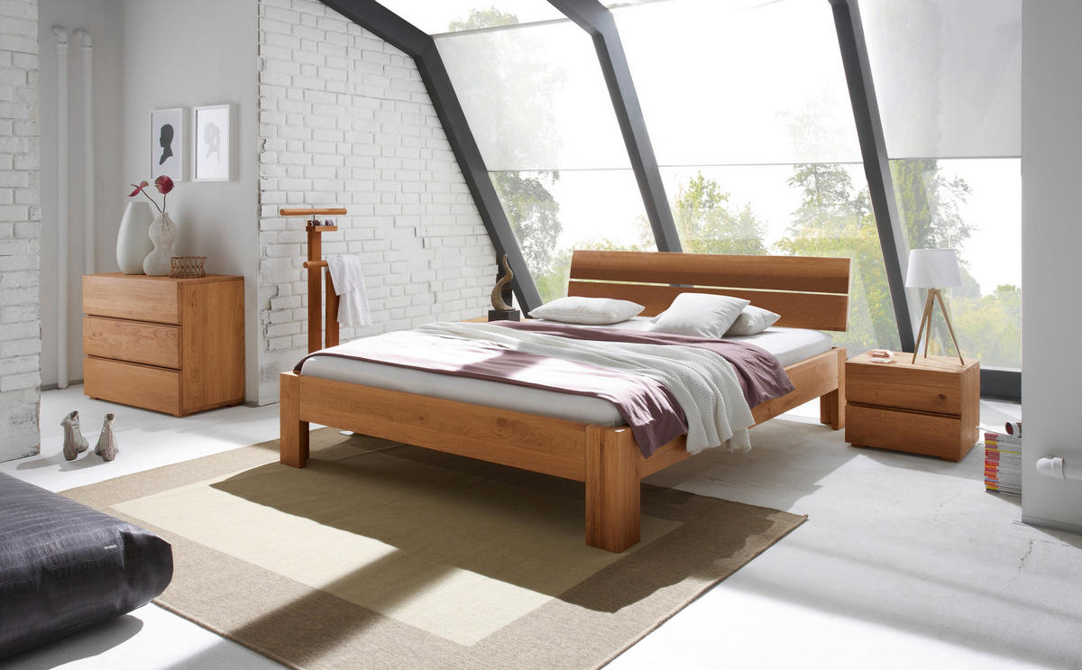 BETT 140/200 cm  in Eichefarben  - Eichefarben, Design, Holz (140/200cm) - Hasena