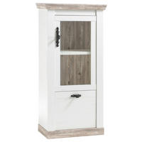 VITRINE in Pinienfarben  - Schwarz/Pinienfarben, Design, Holzwerkstoff/Metall (71/146/37cm) - MID.YOU