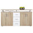 SIDEBOARD Eichefarben, Weiß - Eichefarben/Silberfarben, Design, Holzwerkstoff/Kunststoff (180/90/40cm) - Carryhome