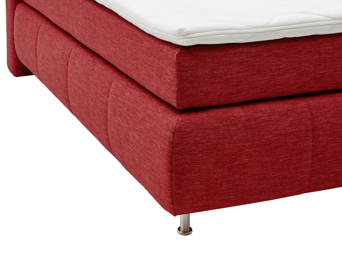 BOXSPRINGOVÁ POSTEĽ, 180/200 cm, červená - hliníková/červená, Konventionell, kov/textil (180/200cm) - Dieter Knoll