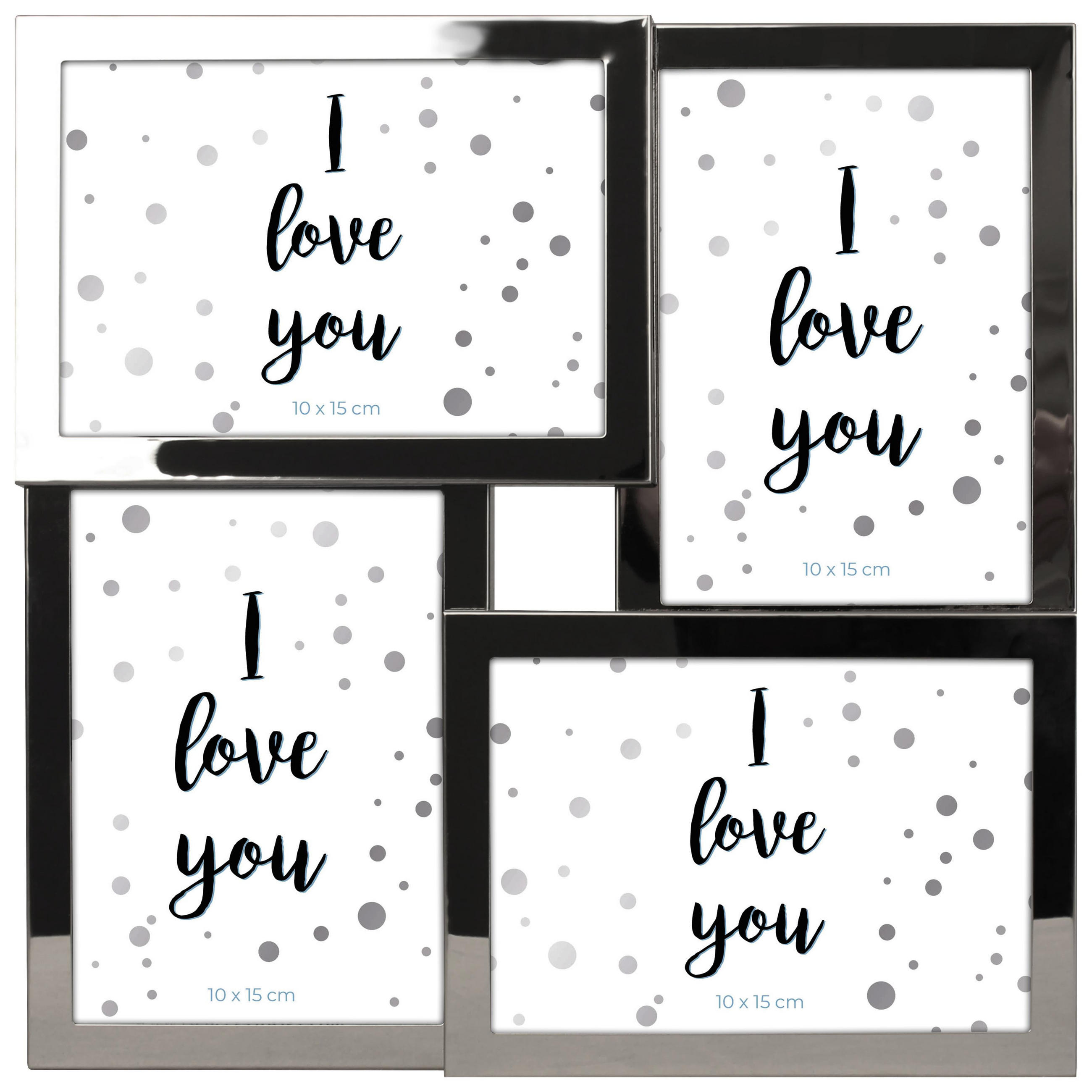 Collagen-Bilderrahmen in Silberfarben