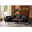 ECKSOFA  in Chenille Schwarzbraun  190/340 cm  - Schwarzbraun/Walnussfarben, Design, Kunststoff/Textil (190/340cm) - Belluti