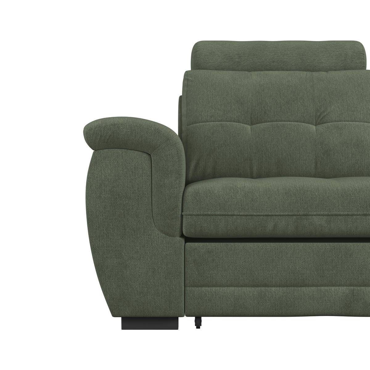 ECKSOFA FALCO NEW Grün Mikrofaser, Struktur Bettkasten, Kopfstütze  - Schwarz/Grün, KONVENTIONELL, Kunststoff/Textil (251/183cm) - MID.YOU