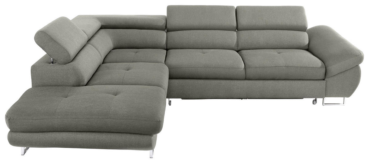 ECKSOFA Grau Webstoff  - Grau, Design, Textil/Metall (235/280cm) - Hom`in