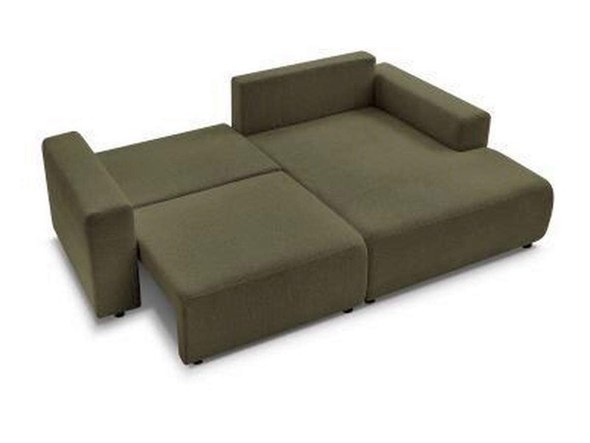 ECKSOFA Ottomane rechts  ATILLA Grün Flachgewebe  - Schwarz/Grün, MODERN, Kunststoff/Textil (244/149cm)