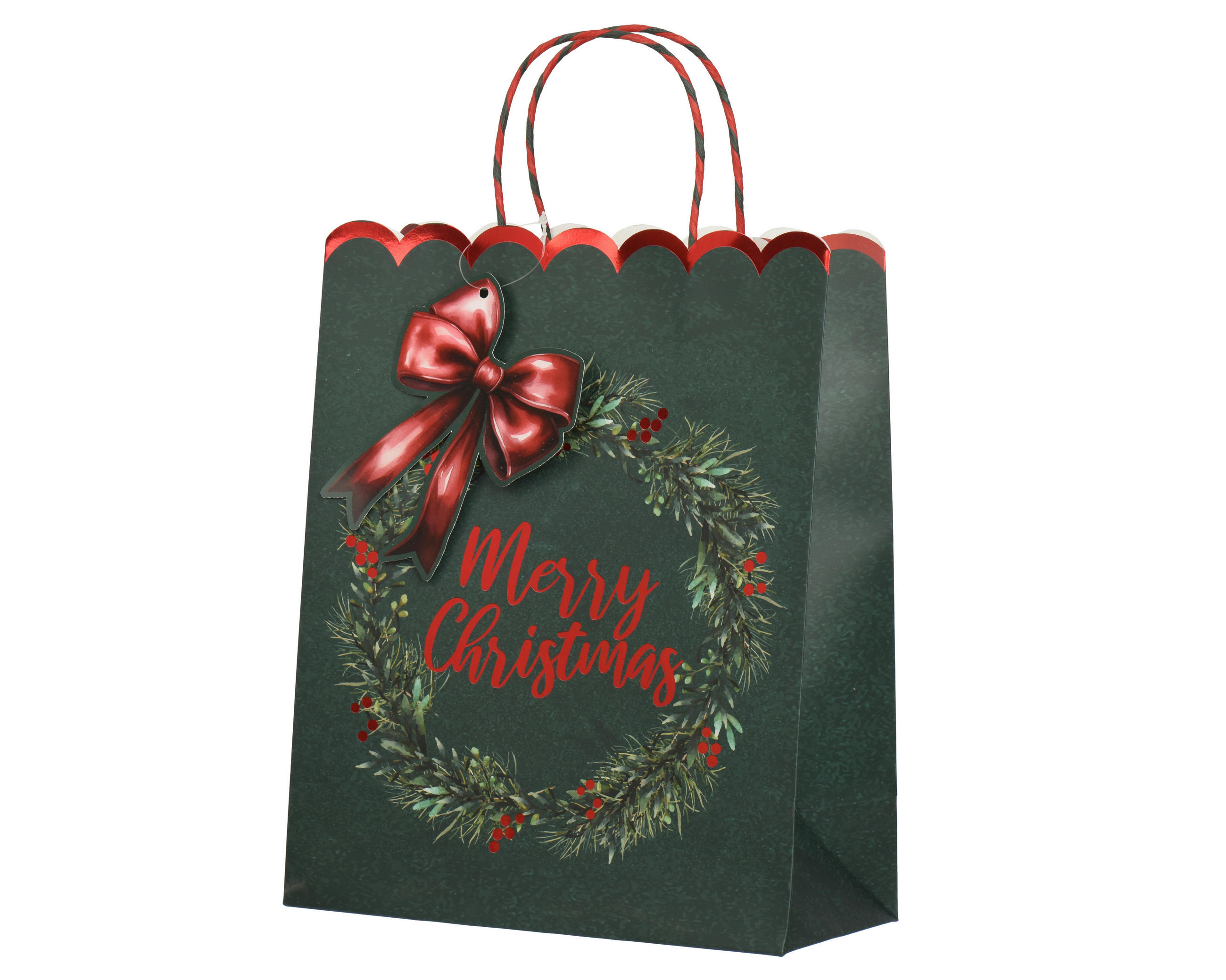 GESCHENKTASCHE  - Grün, Basics, Papier (18/10/23cm)