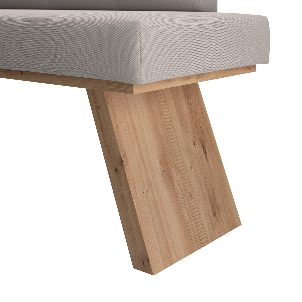 ECKBANK 140/160 cm Webstoff Weiß   - Eichefarben/Weiß, KONVENTIONELL, Textil (140/160cm) - Livetastic