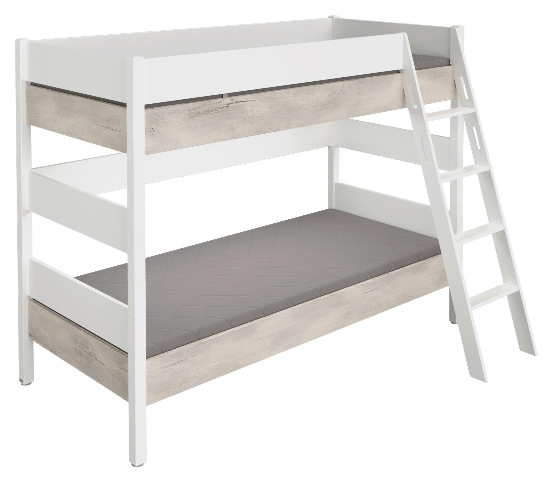 ETAGENBETT 90/200 cm Weiß, Silbereichenfarben  - Weiß/Silbereichenfarben, Basics, Holz/Holzwerkstoff (90/200cm) - Paidi