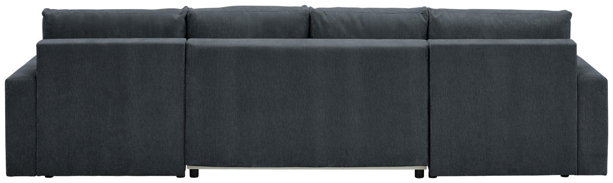 WOHNLANDSCHAFT Dunkelgrau Chenille  - Dunkelgrau/Schwarz, KONVENTIONELL, Kunststoff/Textil (140/328/140cm) - Ti'me