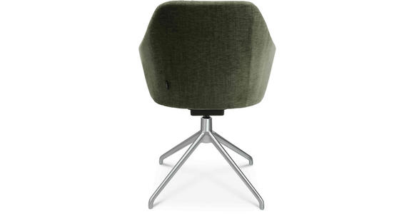 ARMLEHNSTUHL in Aluminium Velours - Alufarben/Grün, Design, Textil/Metall (58/81,5-84,5/60cm) - Johann Jakob