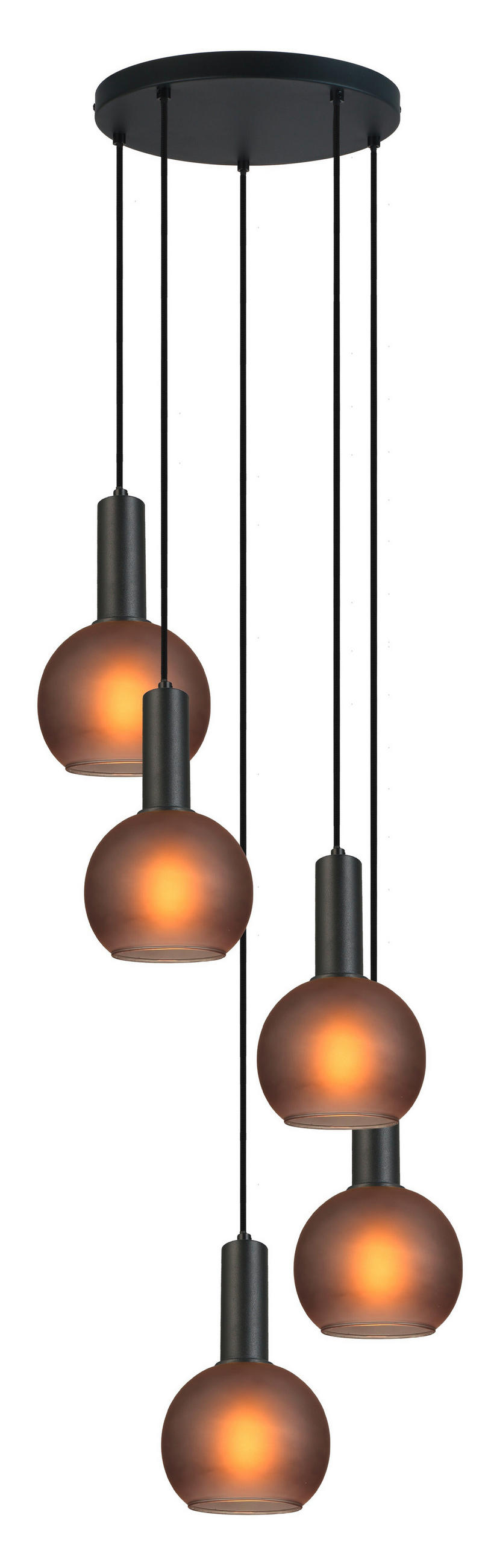 HÄNGELEUCHTE 42/120 cm  - Schwarz/Grau, Trend, Glas/Metall (42/120cm) - Novel