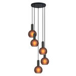 HÄNGELEUCHTE 42/120 cm  - Schwarz/Grau, Trend, Glas/Metall (42/120cm) - Novel