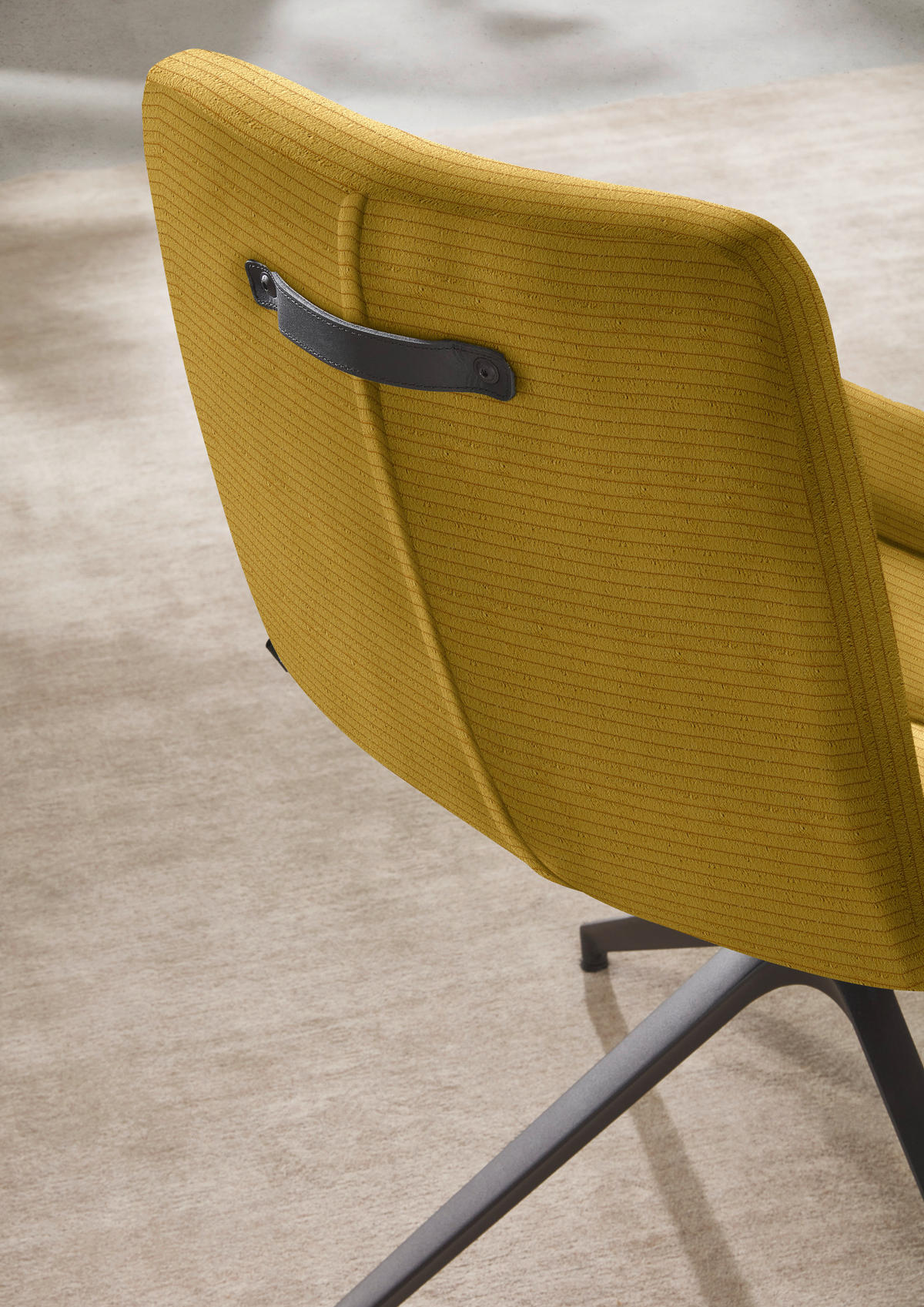 ARMLEHNSTUHL  in Cord  - Gelb/Schwarz, Design, Textil/Metall (61/88/66cm) - Dieter Knoll