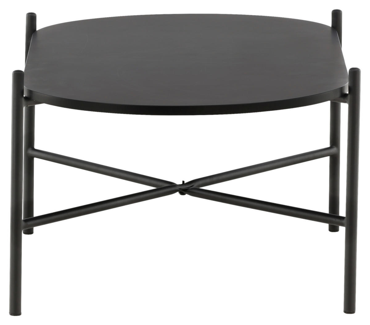 COUCHTISCH 120/60/45 cm oval Schwarz  - Schwarz, Design, Holzwerkstoff/Metall (120/60/45cm) - Livetastic