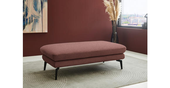 ECKSOFA  in Chenille, Flachgewebe Weinrot  284/180 cm  - Weinrot/Schwarz, Design, Textil/Metall (284/180cm) - Dieter Knoll