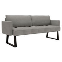SITZBANK 200/88/69 cm Struktur Grau Metall  - Schwarz/Grau, Design, Textil/Metall (200/88/69cm) - Valdera