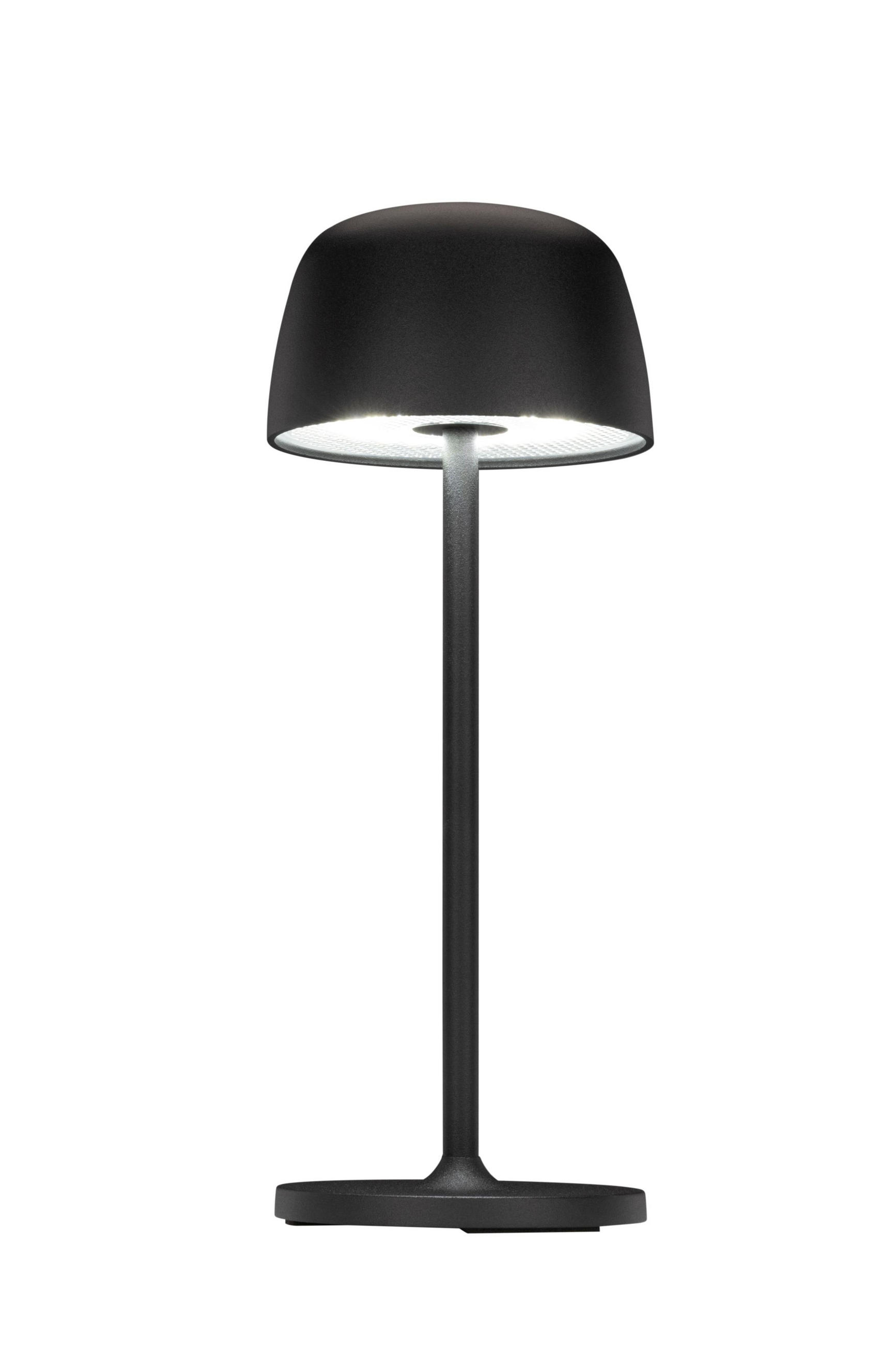STOLNÍ LAMPA NA BATERIE 10,5/27 cm - černá/průhledné, Design, kov/plast (10,5/27cm) - Novel