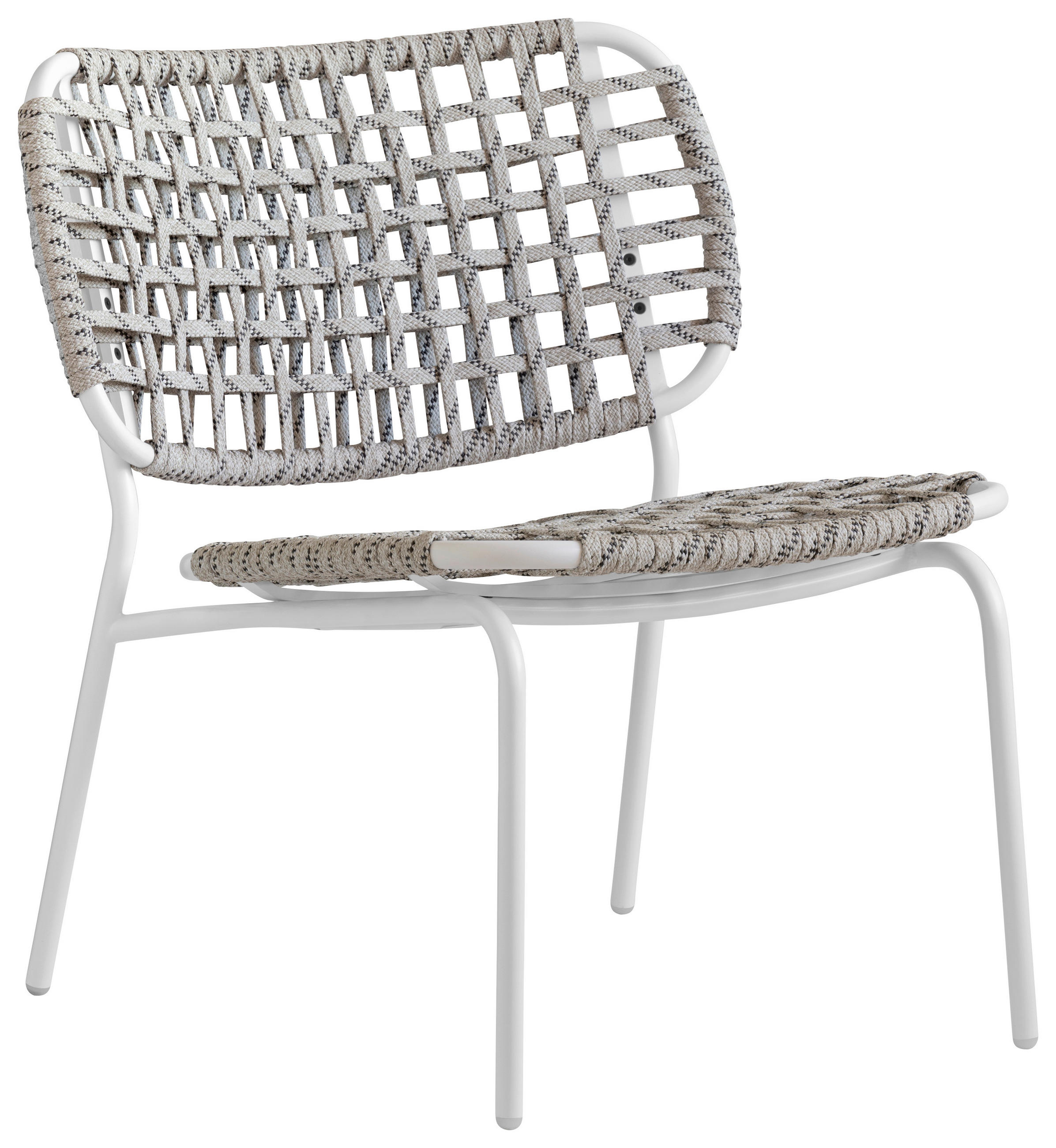 GARTENSTUHL Edelstahl Weiß, Sandfarben  - Sandfarben/Weiß, Basics, Textil/Metall (64/72/72cm) - Connubia 