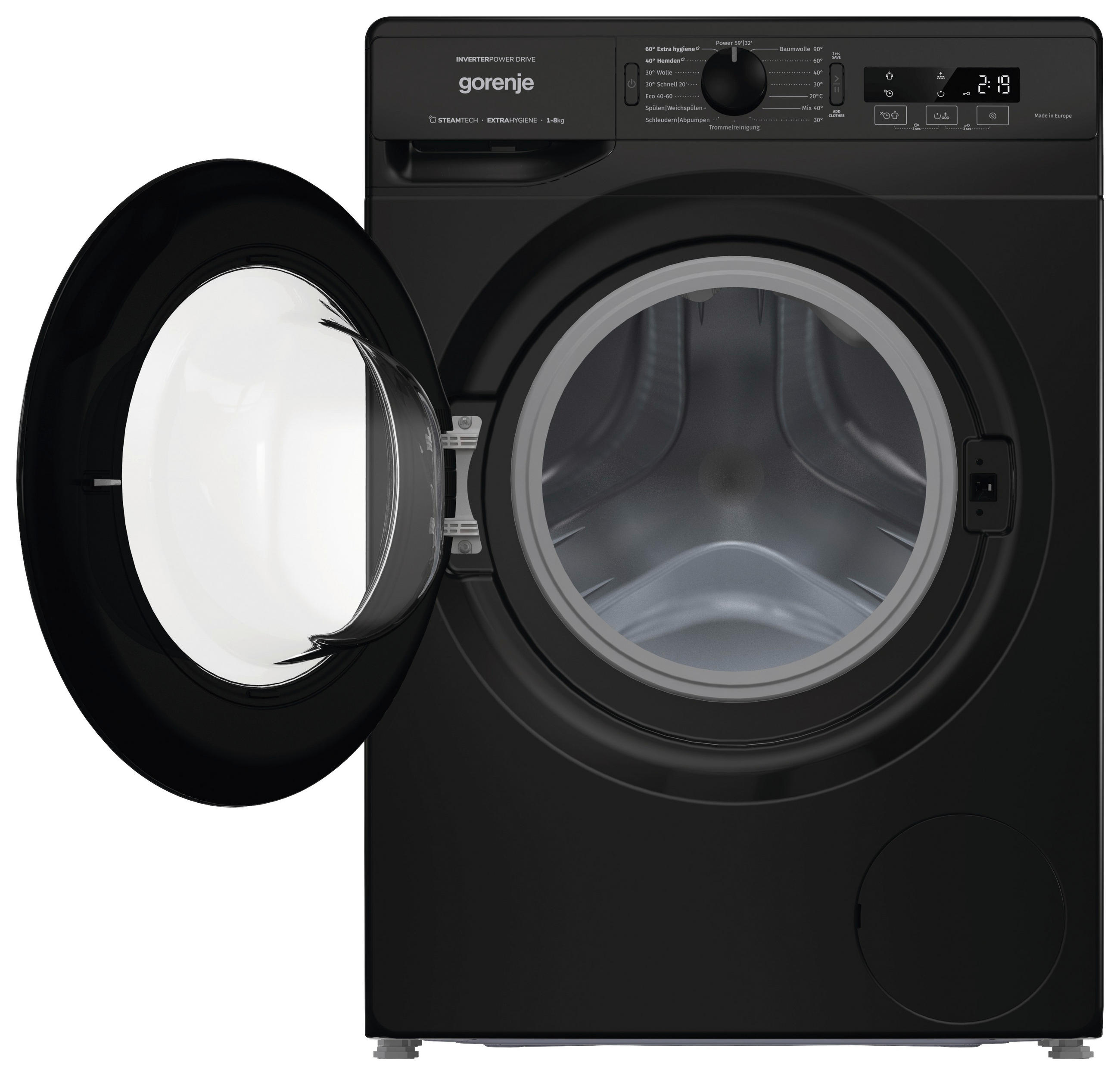 WASCHMASCHINE WNPI84APSB  - Schwarz, Trend, Metall (60/85/54,5cm) - Gorenje