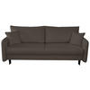 SCHLAFSOFA in Webstoff Graubraun  - Graubraun/Schwarz, Design, Holz/Kunststoff (216/96/102cm) - MID.YOU