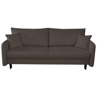 SCHLAFSOFA Webstoff Graubraun  - Graubraun/Schwarz, Design, Holz/Kunststoff (216/96/102cm) - MID.YOU