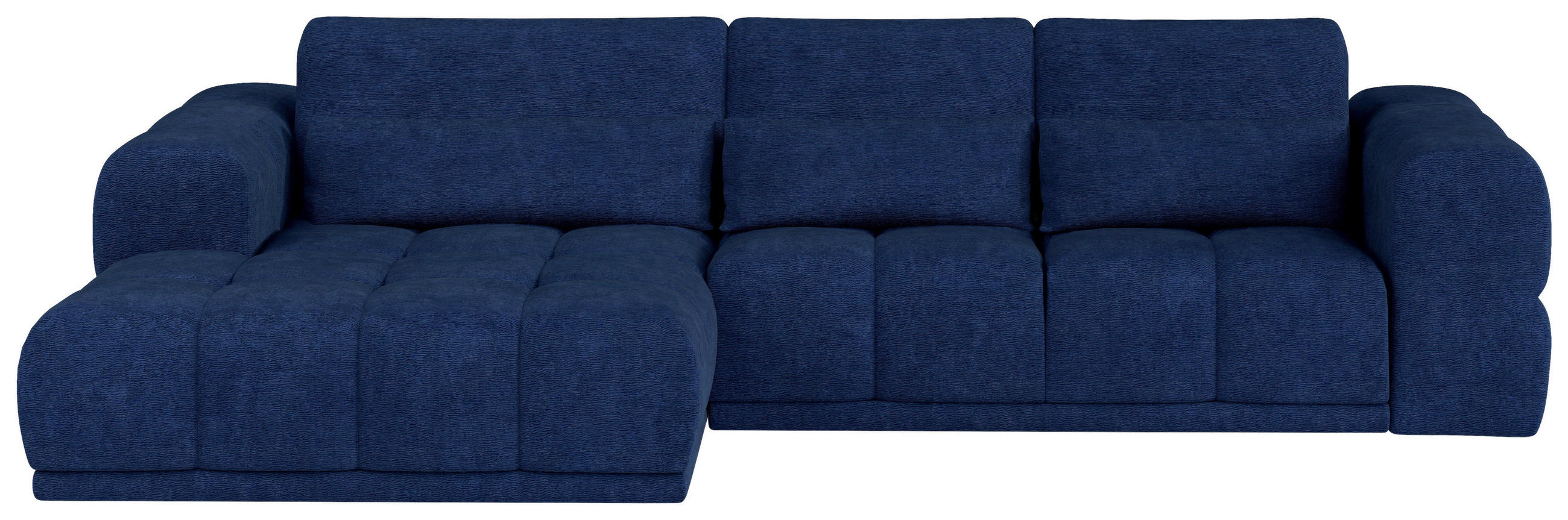 HÖRNSOFFA i chenille mörkblå  - svart/mörkblå, Klassisk, textil/plast (203/290cm) - MID.YOU