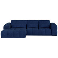 HÖRNSOFFA i chenille mörkblå  - svart/mörkblå, Klassisk, textil/plast (203/290cm) - MID.YOU