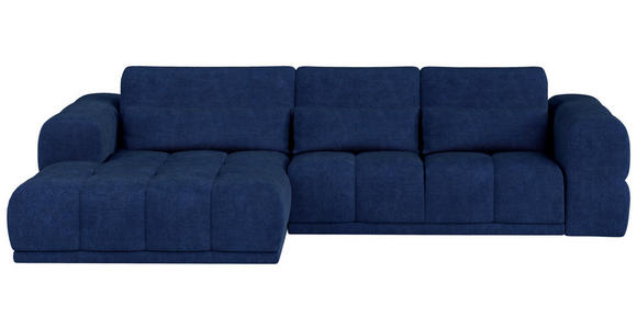 ECKSOFA Dunkelblau Chenille  - Schwarz/Dunkelblau, KONVENTIONELL, Kunststoff/Textil (203/290cm) - Carryhome