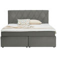 BOXSPRINGBETT 180/200 cm  in Silberfarben  - Silberfarben/Schwarz, Design, Kunststoff/Textil (180/200cm) - Xora