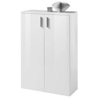 SCHUHSCHRANK Weiß  - Silberfarben/Weiß, Design, Holzwerkstoff/Kunststoff (80/120/35cm) - Carryhome