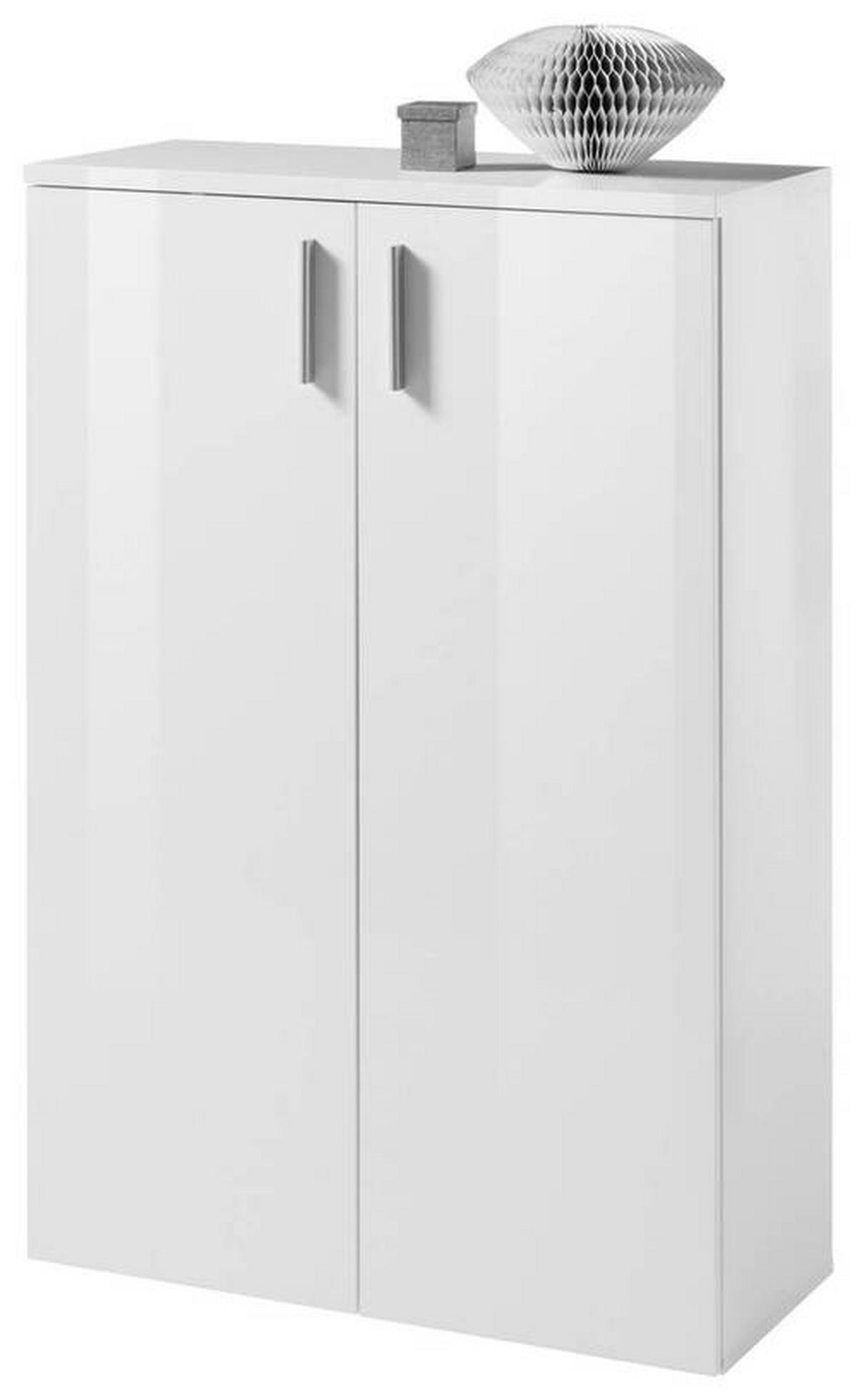 SCHUHSCHRANK Weiß  - Silberfarben/Weiß, Design, Holzwerkstoff/Kunststoff (80/120/35cm) - Carryhome