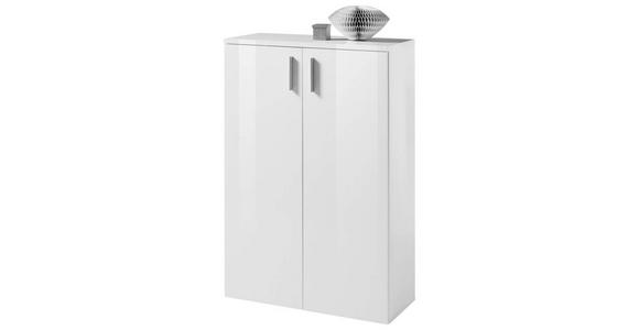 SCHUHSCHRANK in 80/120/35 cm - Silberfarben/Weiß, Design, Holzwerkstoff/Kunststoff (80/120/35cm) - Carryhome