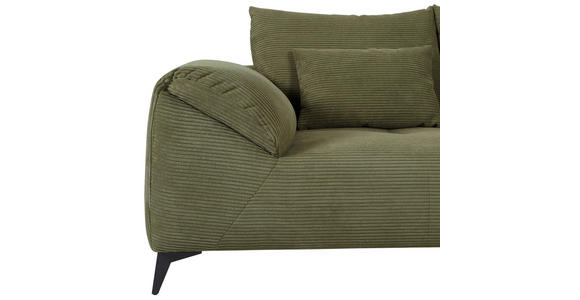 ECKSOFA in Cord Dunkelgrün  - Dunkelgrün/Schwarz, KONVENTIONELL, Textil/Metall (311/176cm) - Carryhome