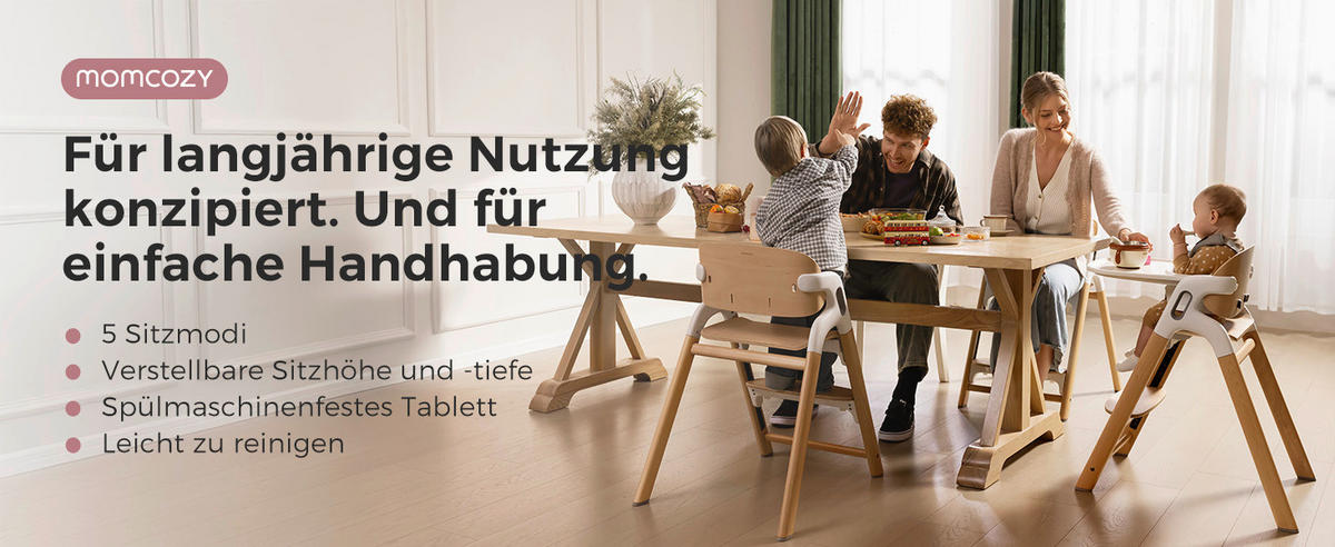 KOMBIHOCHSTUHL Hochstuhl  - Hellbraun, Basics, Holz (71,1/79,5/56,2cm) - Momcozy