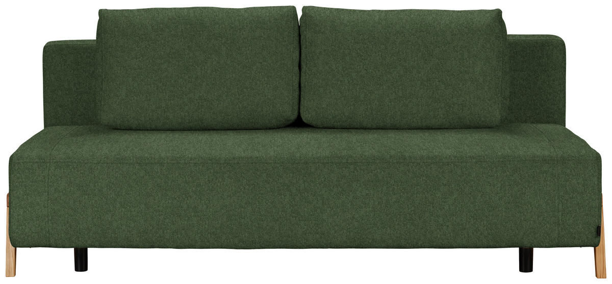 SCHLAFSOFA in Textil Olivgrün  - Naturfarben/Olivgrün, Design, Holz/Textil (211/88/102cm) - Niels Andersson