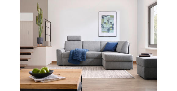 ECKSOFA  in Webstoff Grau  165/224 cm  - Schwarz/Grau, KONVENTIONELL, Kunststoff/Textil (165/224cm) - Xora