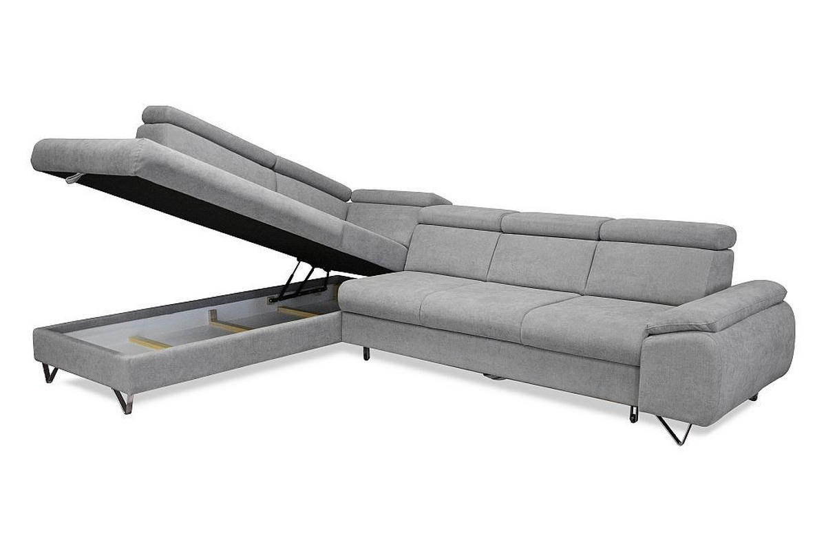 UGAONA GARNITURA siva  - boja hroma/siva, Moderno, tekstil/drvo (232/315cm) - Hom`in