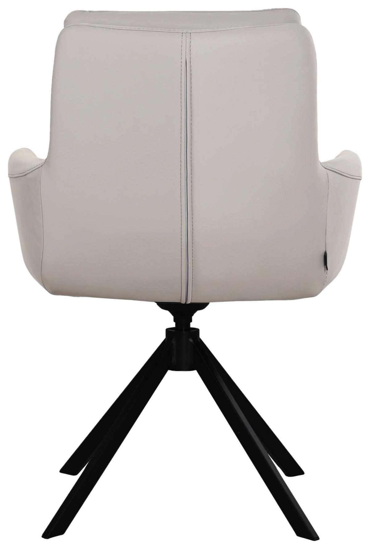 ARMLEHNSTUHL  Sitzfläche 360° drehbar, automatische Rückholfunktion  Echtleder  Taupe  - Taupe/Schwarz, Design, Leder/Metall (62,5/86,5/66,5cm) - Dieter Knoll