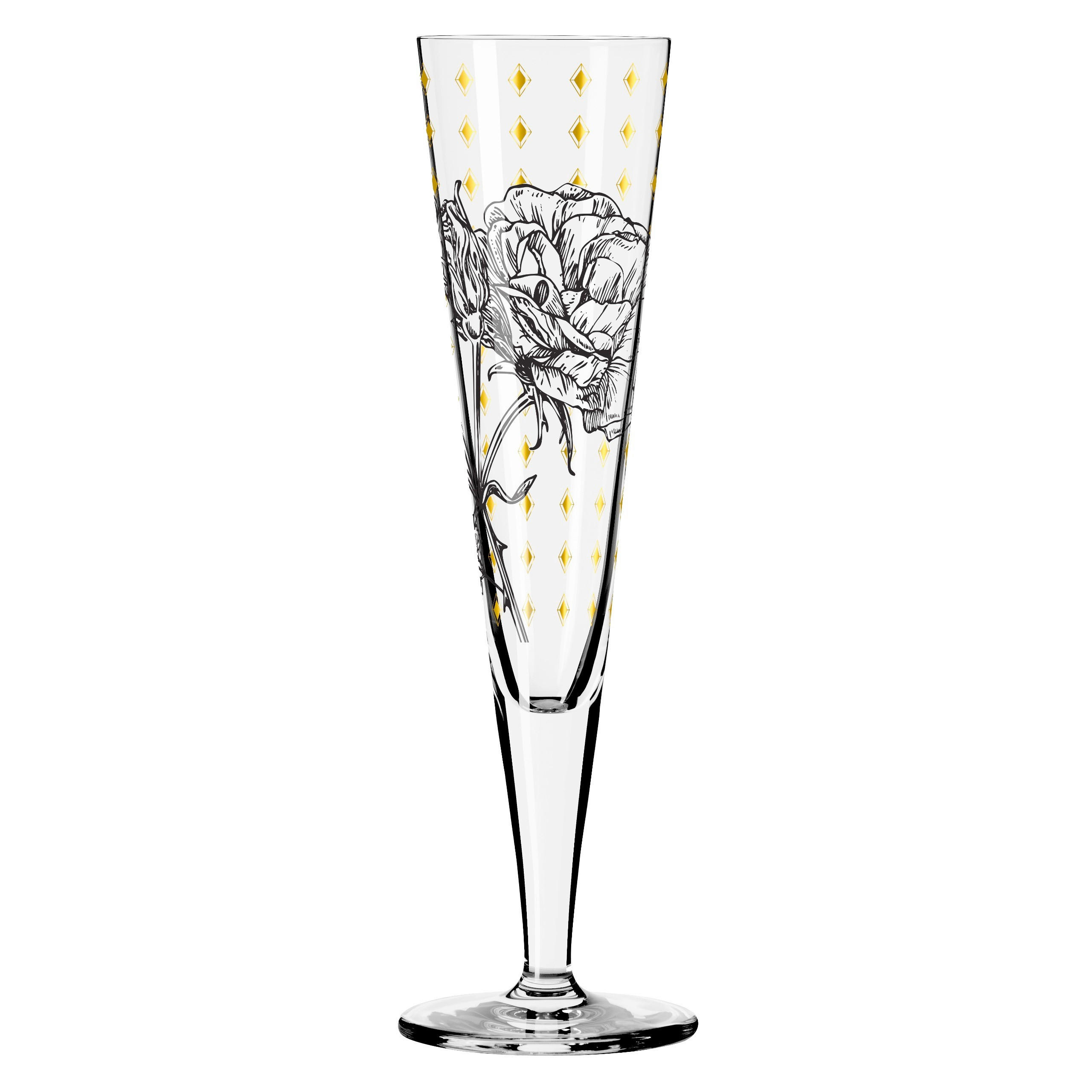 CHAMPAGNERGLAS 205 ml  - Goldfarben/Schwarz, LIFESTYLE, Glas (7,2/7,2/24,0cm) - Ritzenhoff
