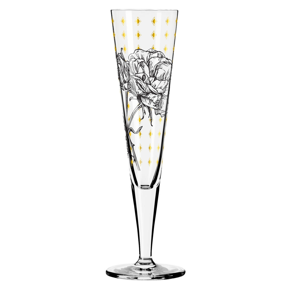 CHAMPAGNERGLAS 205 ml  - Goldfarben/Schwarz, LIFESTYLE, Glas (7,2/7,2/24,0cm) - Ritzenhoff