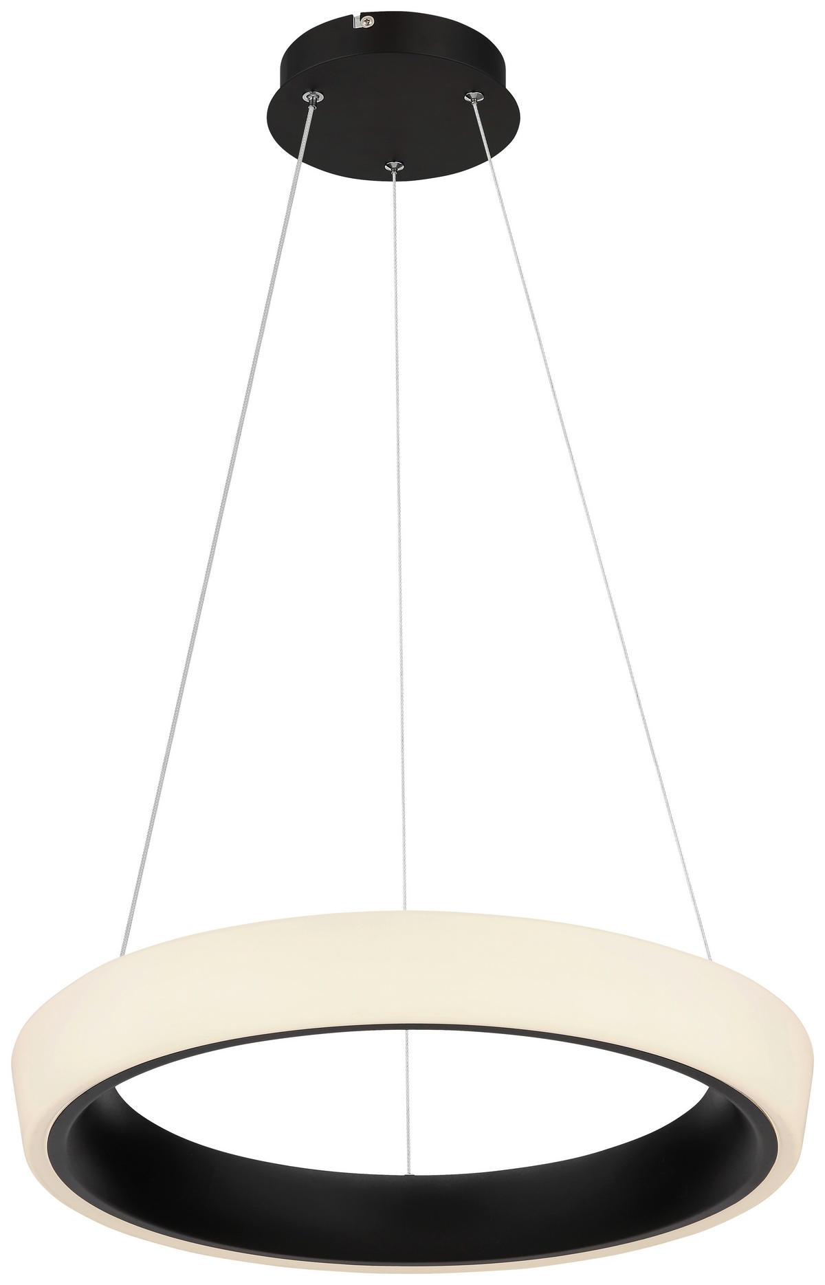 ZÁVĚSNÉ LED SVÍTIDLO, 49,5/120 cm  - černá/opál, Design, kov/plast (49,5/120cm)