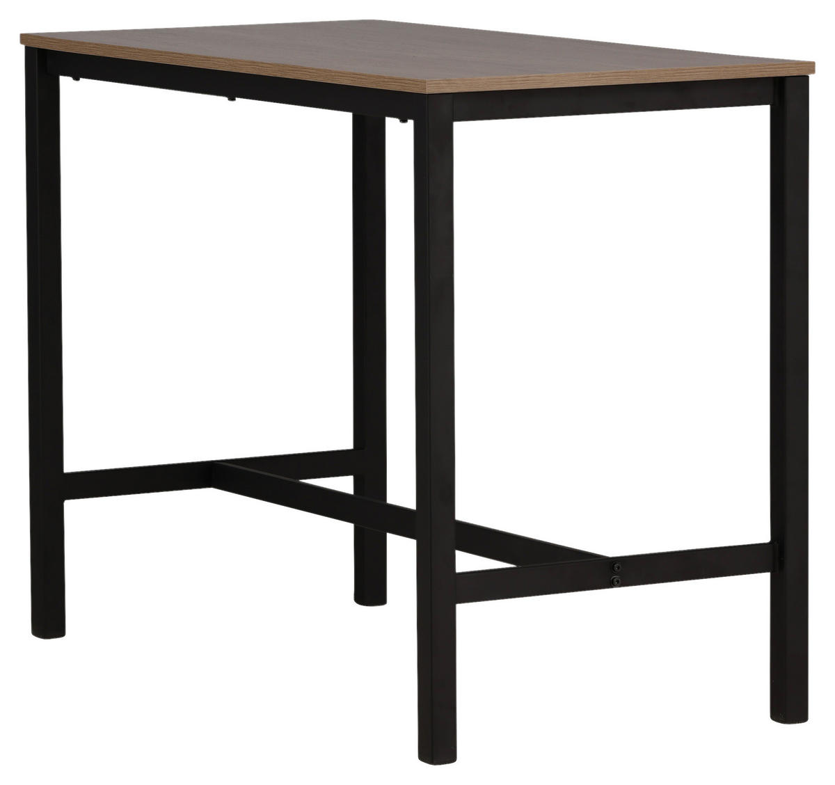 BARTISCH furniert rechteckig Walnussfarben  - Walnussfarben/Schwarz, Design, Holzwerkstoff/Metall (120/60/90cm) - Livetastic