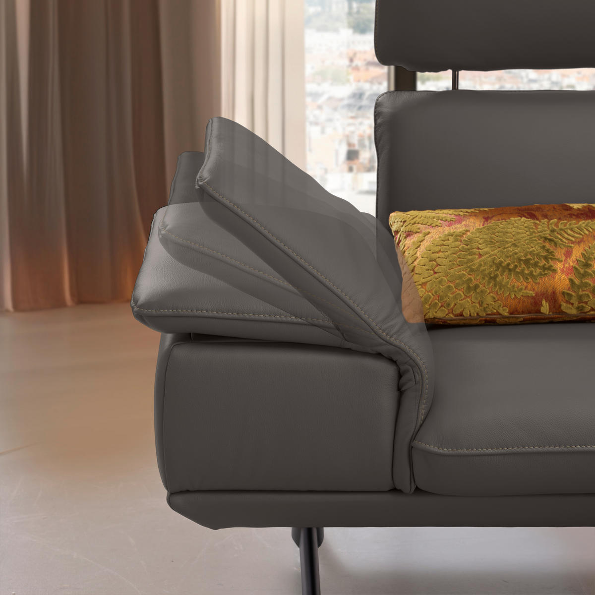ECKSOFA in Echtleder Dunkelbraun  239/150 cm  - Dunkelbraun/Beige, Design, Leder/Metall (239/150cm) - Koinor