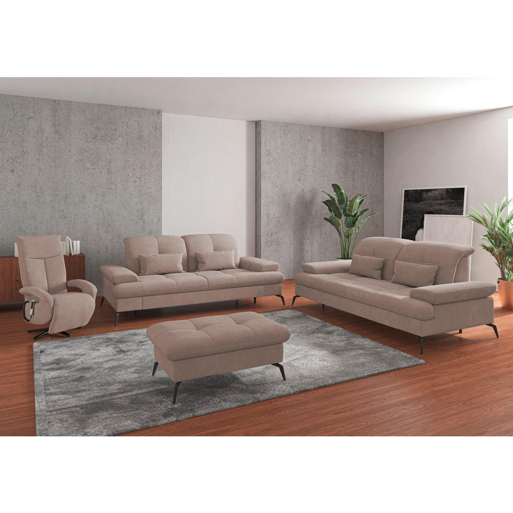Thumbnail - Sit & More 3-Sitzer-Sofa, Greige, Textil, 212x90x122 cm, Goldenes M, Oeko-Tex® Standard 100, Made in Europe, DGM-Klimapa...
