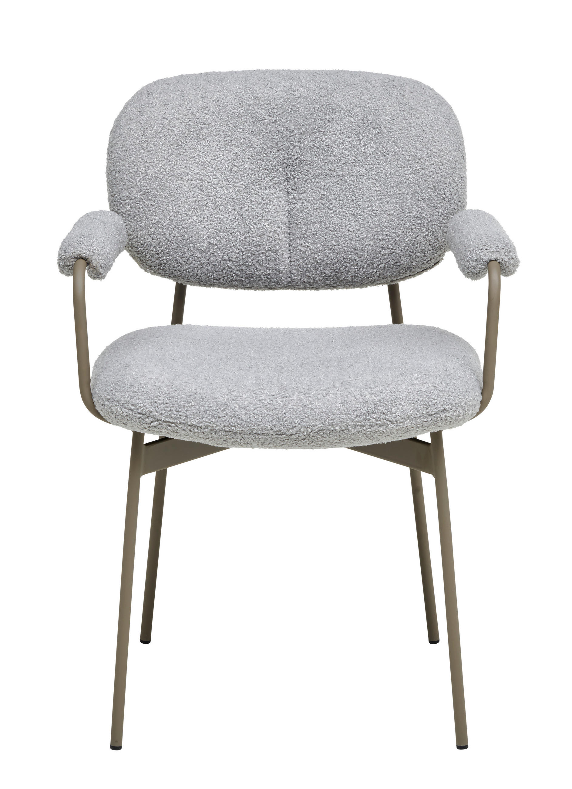 ARMLEHNSTUHL  in Eisen Teddystoff  - Taupe/Hellgrau, MODERN, Holz/Textil (58,5/82,5/58cm) - Lomoco