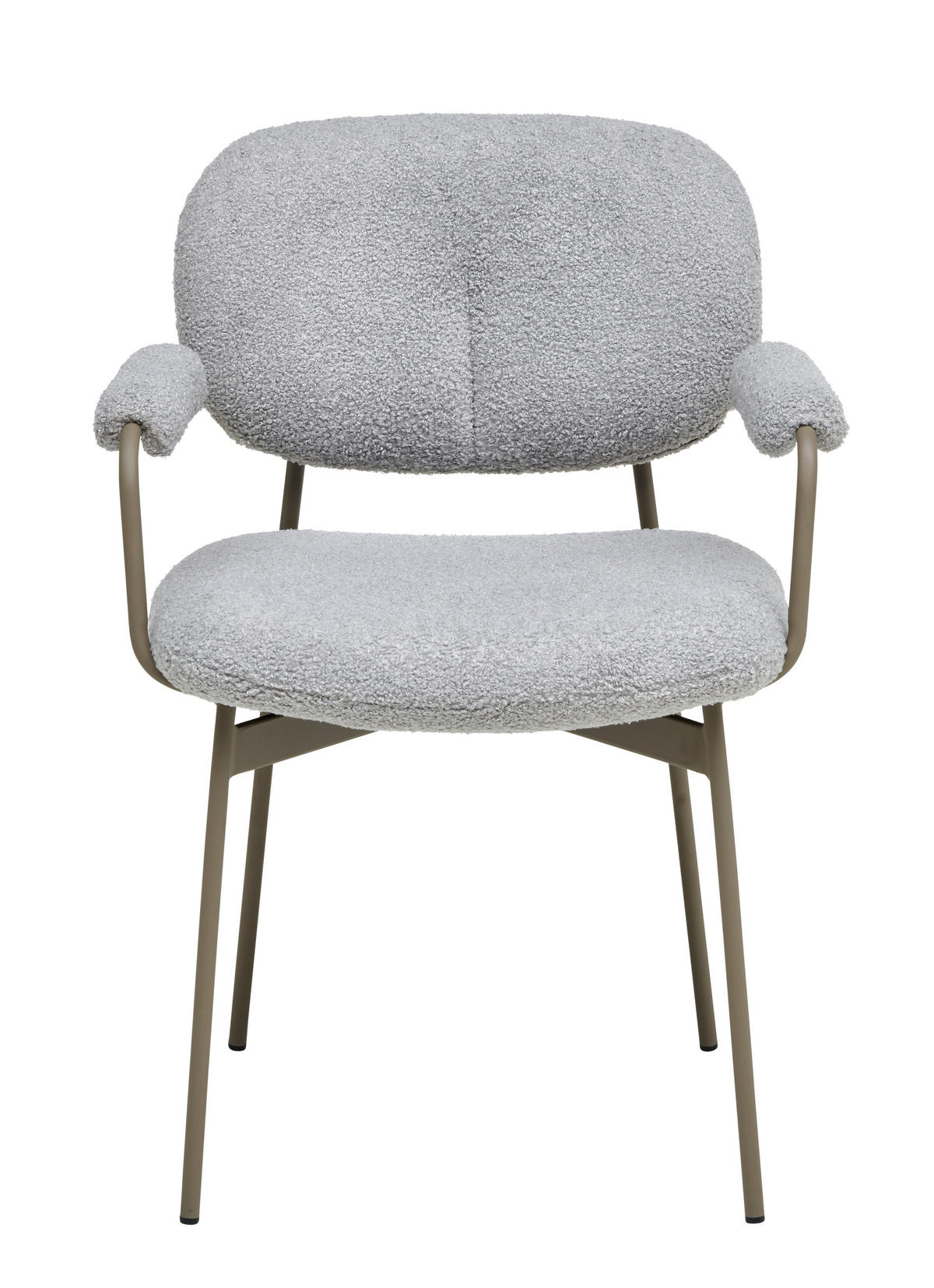 STOL MED ARMSTÖD järn teddy tyg  - ljusgrå/taupe, Modern, metall/trä (58,5/82,5/58cm) - Lomoco