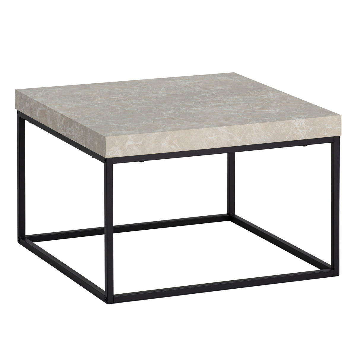 COUCHTISCH in Holzwerkstoff 60/60/38 cm  - Sandfarben/Schwarz, Design, Holzwerkstoff/Metall (60/60/38cm) - Livetastic