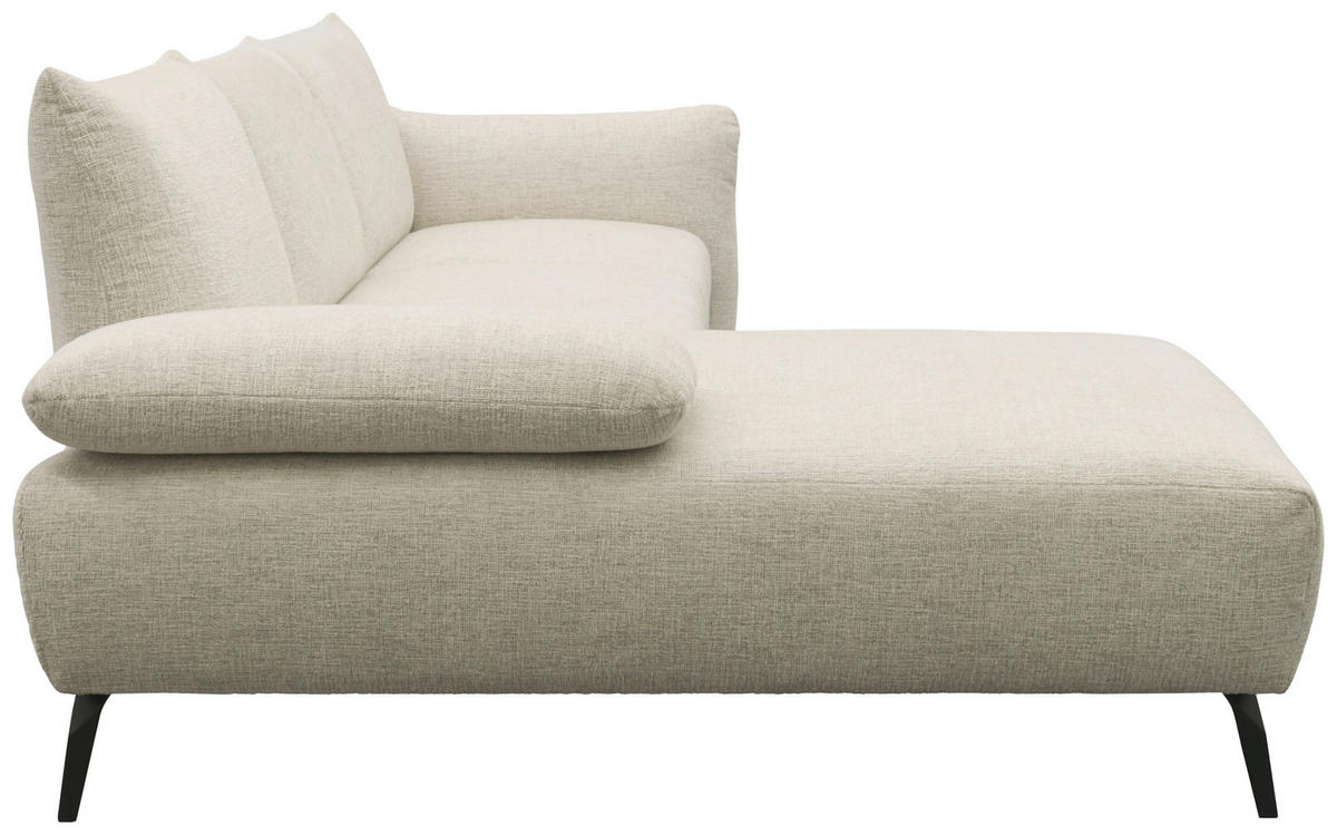 ECKSOFA 200 030 Beige Chenille  - Beige/Schwarz, MODERN, Textil/Metall (155/274cm) - Livetastic