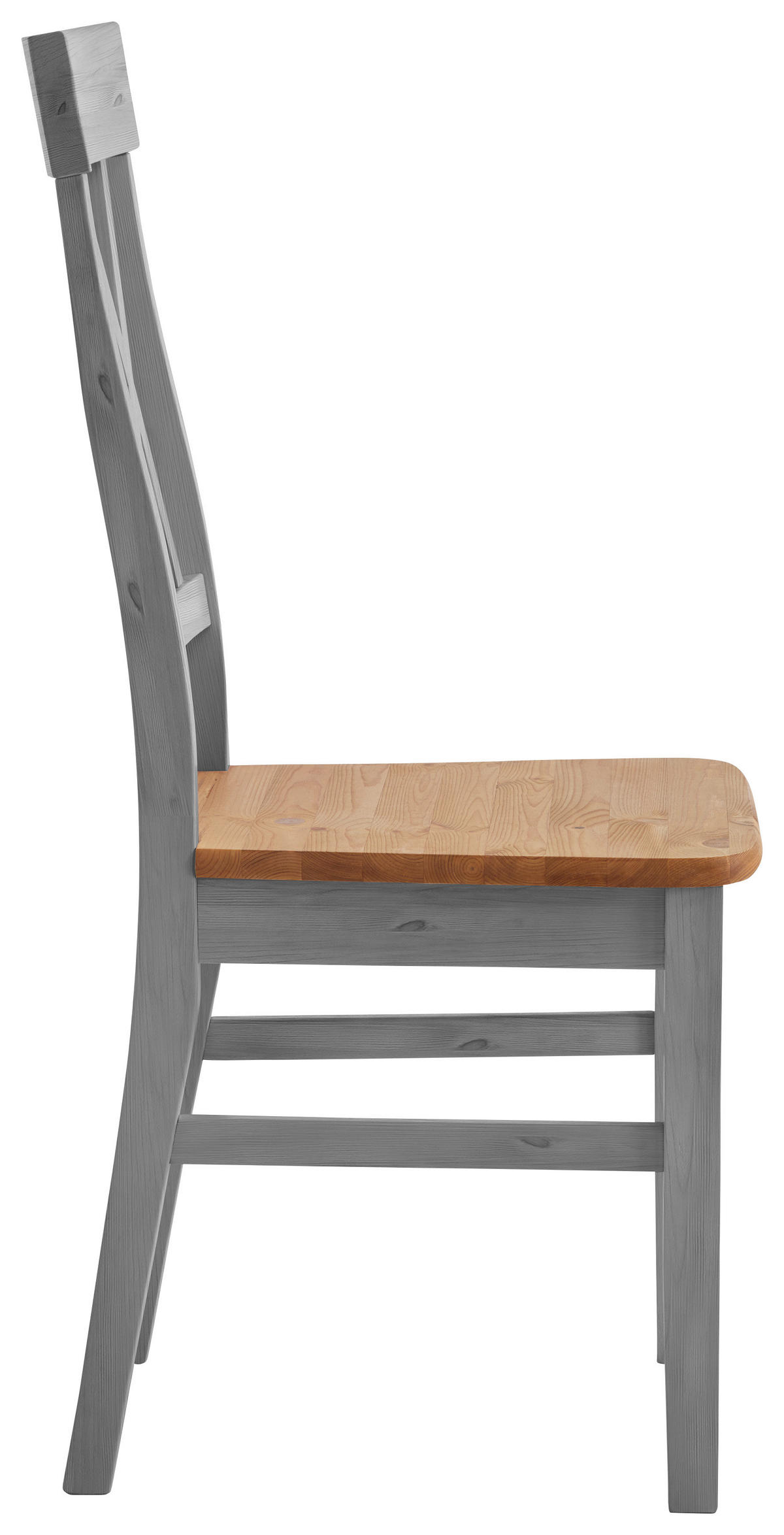 STUHL Grau, Laugenfarbig Kiefer massiv  - Laugenfarbig/Grau, ROMANTIK / LANDHAUS, Holz (45/94/43cm) - Boxxx